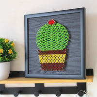 Cactus String Art DIY Kit with Yarn and Nails for Home Decor