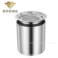 Stainless Steel BBQ Grill Portable Outdoor Smokeless Charcoal Grill Multi-functional Roaster for Home and Camping