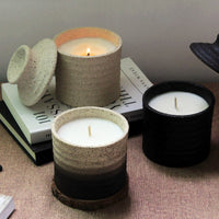 Wabi-Sabi Ceramic Candle Holder and Incense Burner, Creative Hand-Shaped Incense Base, Rough Pottery Aroma Candle Container