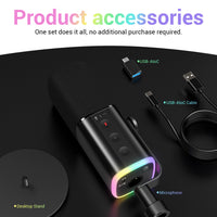 USB Condenser Microphone with RGB Lighting for Gaming, Streaming, and Podcasting