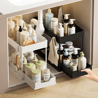 Under-Cabinet Pull-Out Kitchen Storage Rack with Drainer
