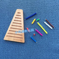 Montessori Wooden Bead Stair and Colored Bead Set for Early Math Education