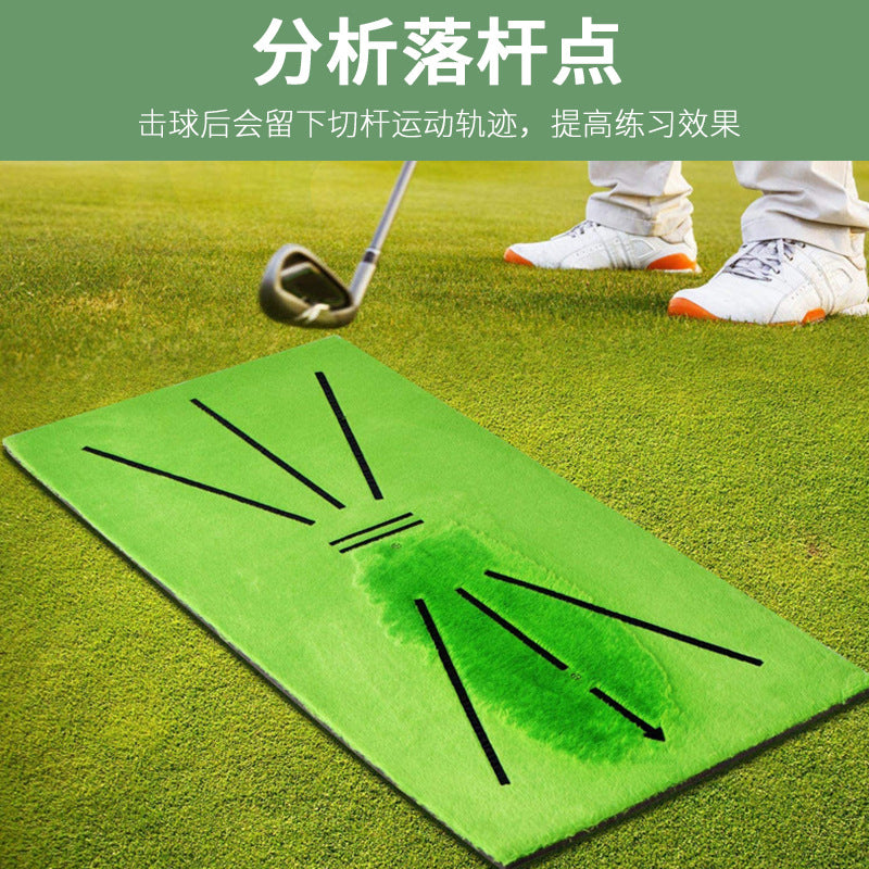 Golf Hitting Mat with Swing Trajectory Display, Portable Practice Aid for Chipping and Driving