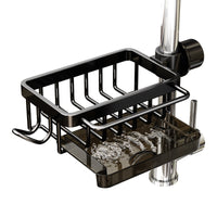 Kitchen Faucet Storage Rack Dishwashing Sink Drain Basket Multi-functional Organizer