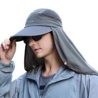 Men's UPF 50+ Quick-Dry Breathable Sun Hat with Neck Flap for Hiking & Outdoors