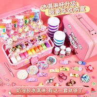 DIY Cream Glue Ice Cream Cup Craft Kit for Kids with Storage Box