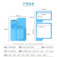Suction Cup Silicone Toothbrush Holder with Mirror, Wall-Mounted Bathroom Organizer, No-Drill Storage Rack