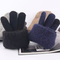 Men's Winter Touchscreen Gloves for Outdoor Cycling, Warm Alpaca Lined Knit Gloves