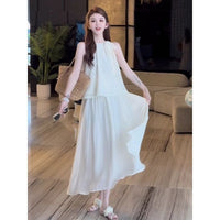 Women's Halter Neck Vest and Skirt Set - Elegant Two-Piece Summer Outfit