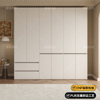 18mm Thickened Segmented White Wardrobe for Home Bedroom, Modern Minimalist OSB Storage Cabinet