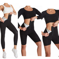 Women's Full-Coated Sweat Sauna Pants High Waist Tummy Control Butt Lift Running Yoga Workout Shaper