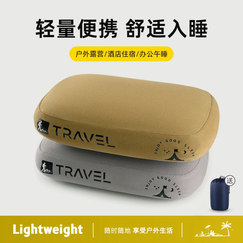 Portable Memory Foam Camping Pillow for Travel and Neck Support