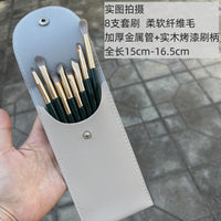 8-Piece Soft Lightweight Multifunctional Eyeshadow Brush Set with Portable Travel Bag