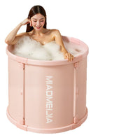 Foldable PVC Bathtub for Adults and Kids, Portable Full Body Soaking Tub with Support Frame
