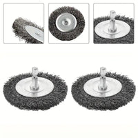 Hex Shank Wire Brush Set for Drill, Stainless Steel Rust Removal and Polishing