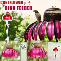 Outdoor Metal Hummingbird Feeder with Flower Design