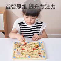 Magnetic Maze Board Game with Flying Chess for Kids, Educational Focus Training Toy
