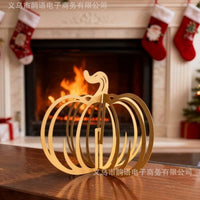 Thanksgiving Metal Pumpkin Autumn Outdoor Decor Halloween Tabletop Party Ornament Iron Art