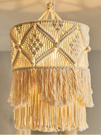 Bohemian Woven Pendant Light Shade for DIY Fixture Replacement, Decorative Lampshade for Living Room & Dining Room