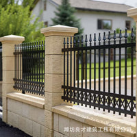 Wrought Iron Garden Fence Outdoor Security Barrier Metal Wall Guard Railing