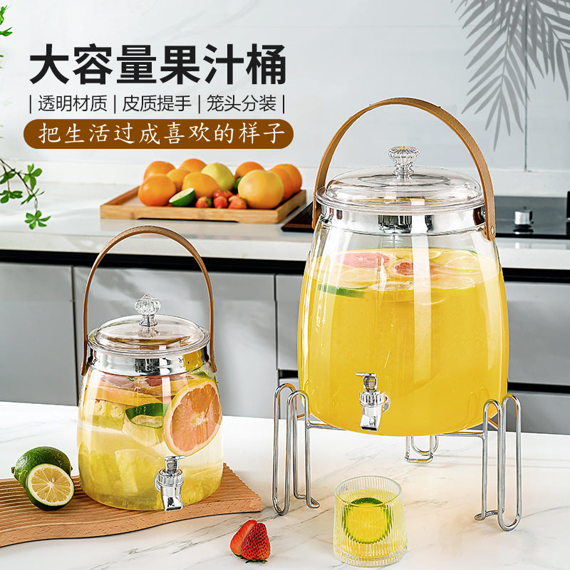 Large-Capacity Beverage Dispenser with Spigot for Water, Lemon Tea, Juice and Soda