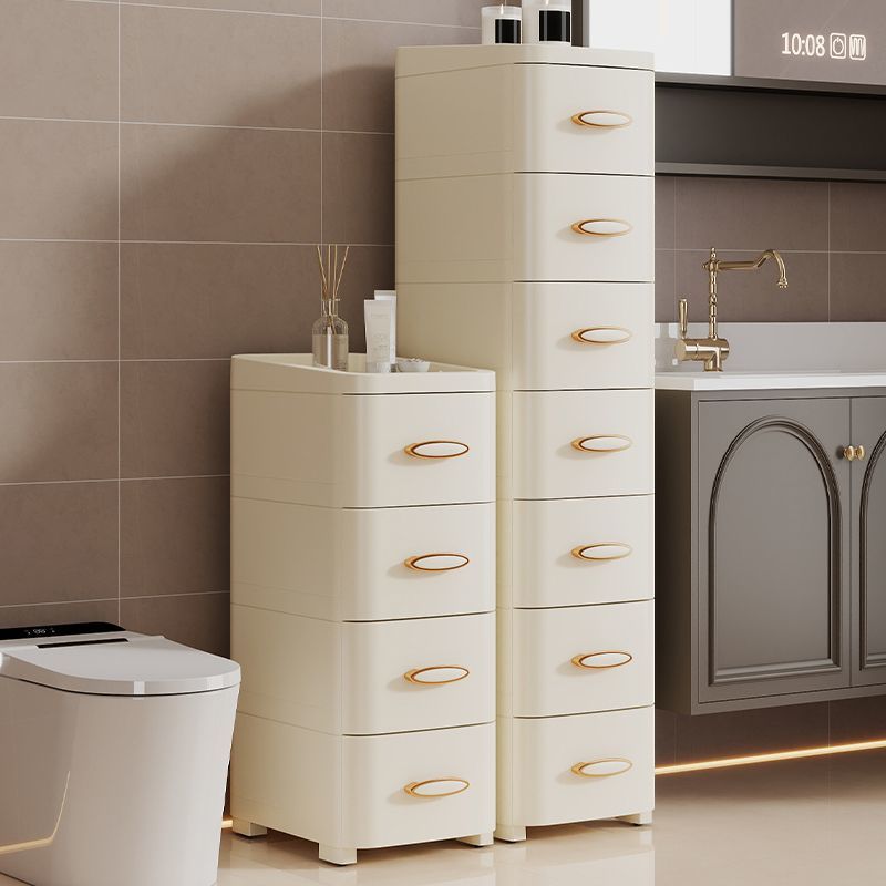 Slim Gap Storage Cabinet with Drawers, Multi-layer Movable Kitchen Shelf Unit, 20-52cm Width