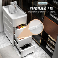 Slim Gap Storage Cabinet with Drawers - Multi-layer Plastic Organizer for Bathroom Kitchen Narrow Spaces