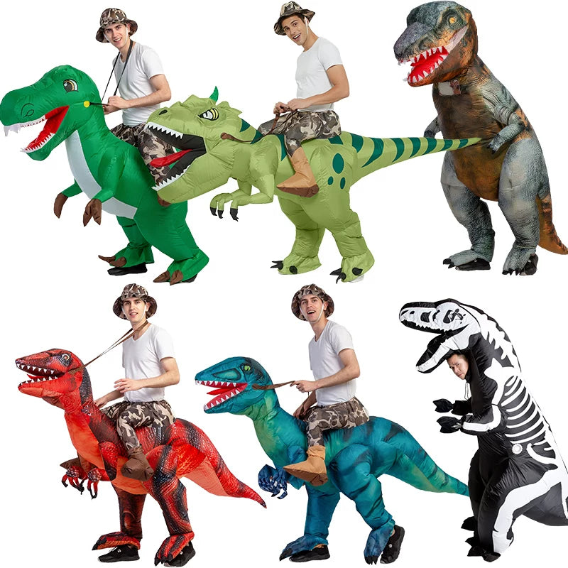 Inflatable Dinosaur Rider Costume for Halloween and Parties