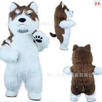 Inflatable Husky Dog Mascot Costume for Adults