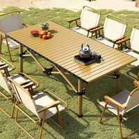 Explorer Outdoor Camping Folding Table and Chair Set with Portable Picnic Table