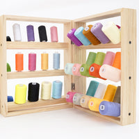 66-Spool Wooden Thread Rack Foldable Sewing Thread Holder Storage Organizer for DIY Craft Home Bobbin Stand