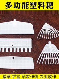 Heavy-Duty Garden Rake with Wooden Handle for Leaves and Debris