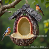 European Garden Hanging Bird Feeder House Resin Craft Ornament