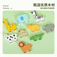 Wooden Animal Stacking Blocks for Kids, Educational Balancing Game, Early Learning Toy for Hand-Eye Coordination