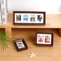 Wooden Multi-Opening Picture Frame for 3-inch Instax Mini Photos, DIY Display for Couples, Living Room Decor
