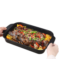 Maifan Stone Non-Stick Rectangular Grill Pan for Fish and BBQ, Gas Stove & Induction Cooker Compatible