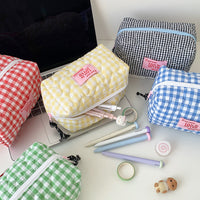Quilted Heart Cosmetic Bag, Portable Travel Toiletry Organizer for Skincare & Makeup