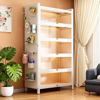 Steel Display Cabinet with Glass Doors for Collectibles and Books, Dustproof Storage Shelf