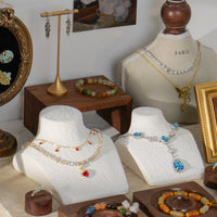 Premium Plaster Jewelry Display Stand for Necklaces and Pendants, Countertop Mannequin Bust for Photography