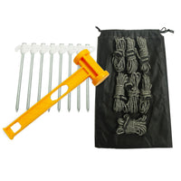 Outdoor Camping Tent Pegs Kit with Hammer and Storage Bag