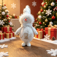 Retractable Christmas Figurine Decor - Santa, Snowman, or Reindeer with Gold Sequins