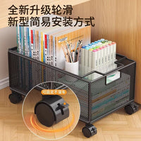 Under-Desk Classroom Storage Shelf with Wheels for Student Backpacks and Books