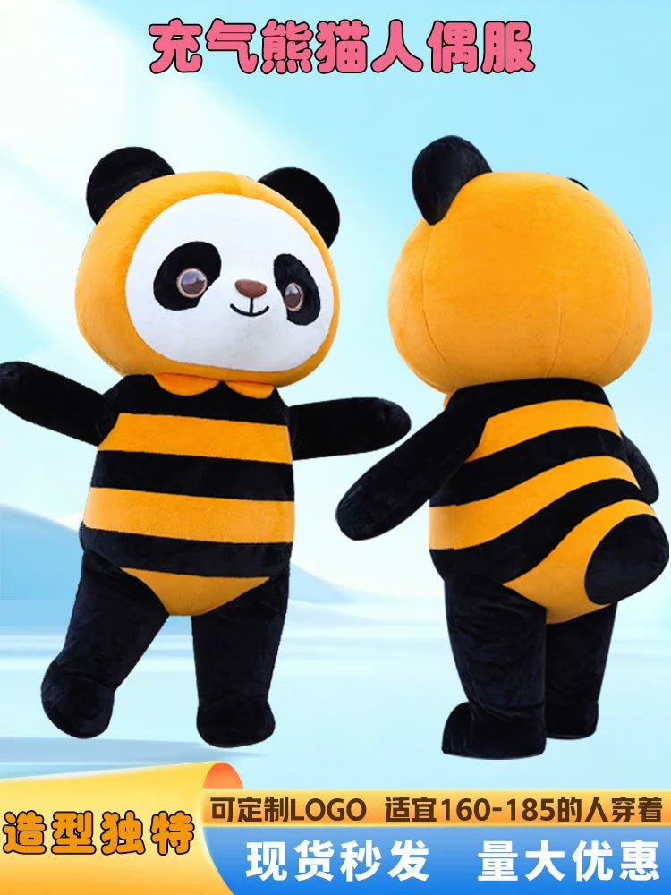 Inflatable Plush Cartoon Mascot Costume for Adults - Panda, Bee Bear, Bee Dog