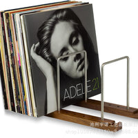 Solid Wood Retro Vinyl Record and CD Display Stand