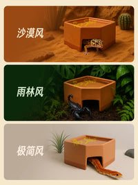 Reptile Ceramic Humidifying Hideaway Cave for Lizards, Snakes, and Spiders