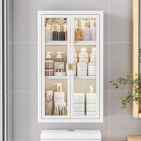 Wall-Mounted Bathroom Storage Cabinet, Waterproof Hanging Organizer with Towel Bar