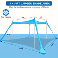 Portable Beach Sunshade Tent with UV Protection for Outdoor Camping