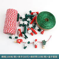 Christmas Photo Wall Decor Kit with Twine, Wooden Clips, and Burlap Ribbon