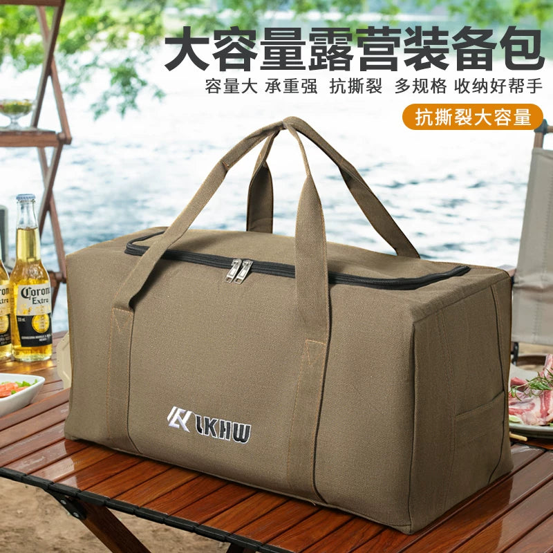 ROOK Outdoor Canvas Storage Bag for Camping Gear, Foldable Table & Chair Organizer, Large Capacity Travel Duffel