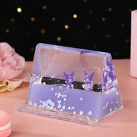 Creative Quicksand Liquid Flowing Phone Stand with Cartoon Figurine Ornament